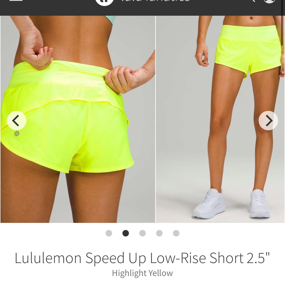 lululemon athletica Women's Athletic Shorts - Neon Yellow